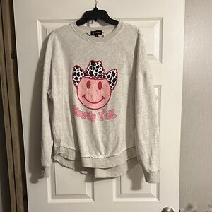 Gray Smiley Face Sweatshirt